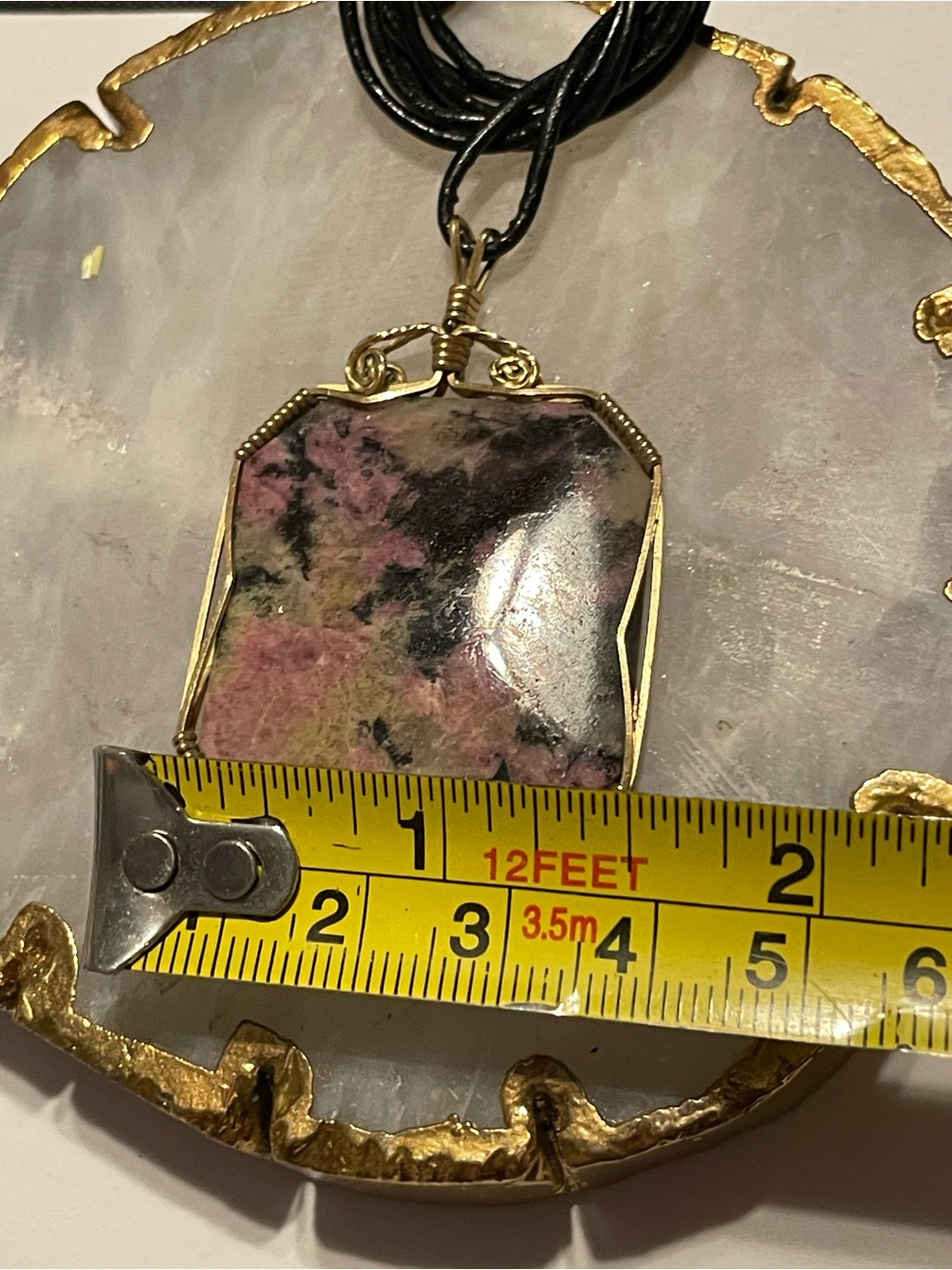 Pink Rhodonite Necklace #8994 - Picture 4 of 9
